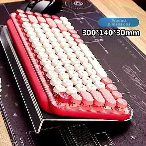 Klaviatūras pacēlāja statīvs ar galda tastatūras plauktu — caurspīdīgs akrils