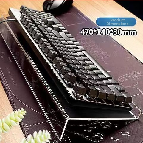 Klaviatūras pacēlāja statīvs ar galda tastatūras plauktu — caurspīdīgs akrils