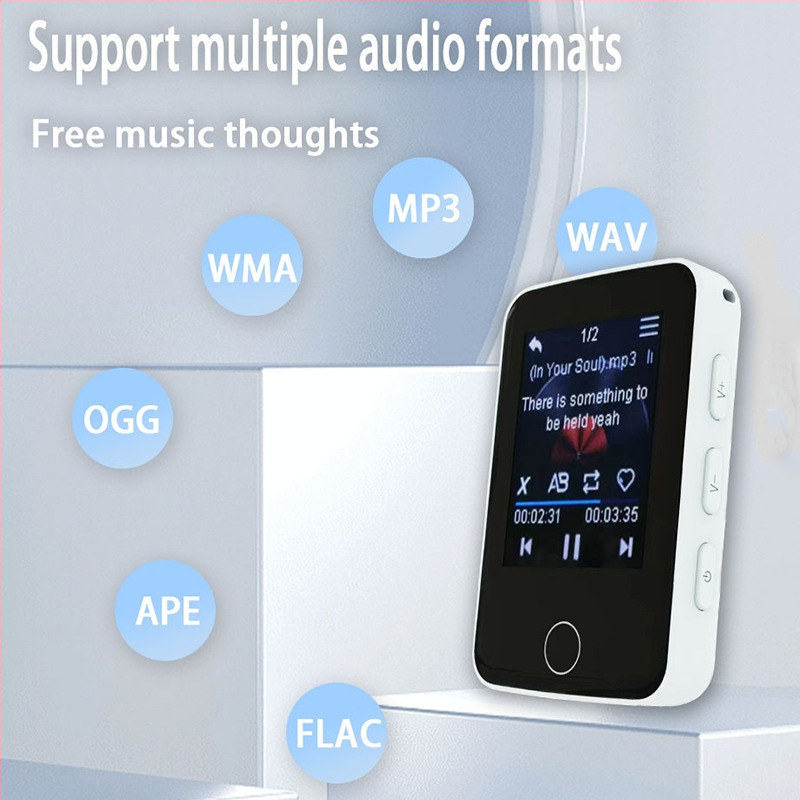 MP4 hudobný prehrávač s dotykovým displejom, Bluetooth, USB 2.0, TF karta do 128GB – MP3/WMA/FLAC/APE