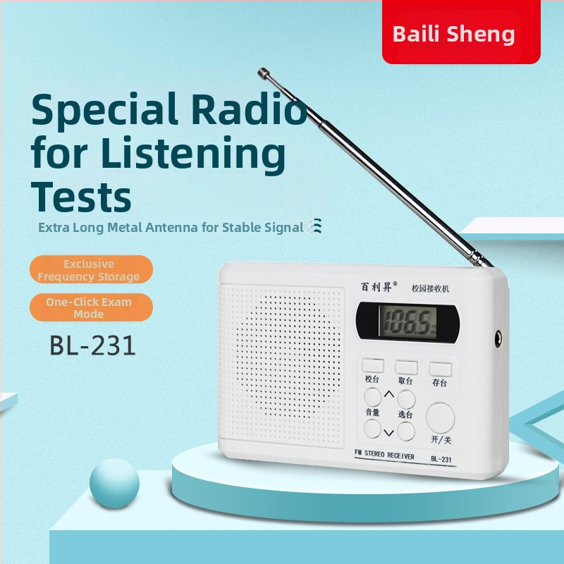 Rádio Baisheng BL-231 pre CET-4/6 angličtinu – automatické ladenie staníc, MP3 podpora a digitálny displej