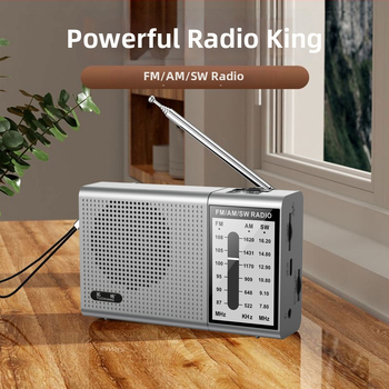 Radio T-6673 – Pārvietojams pilna diapazona radio vecākiem, 50 staciju atmiņa, MP3 atbalsts, 1200 mAh akumulatora jauda