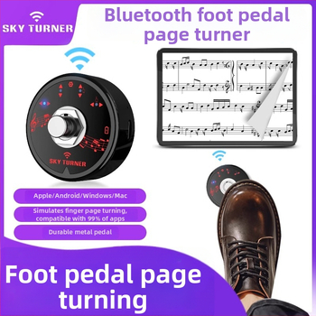 Bezdrôtový pedál na nohu pre otáčanie strán pre klavír a gitaru, Bluetooth, kompatibilný s iPad, jamjum, model Wireless Bluetooth Foot Pedal Tuner
