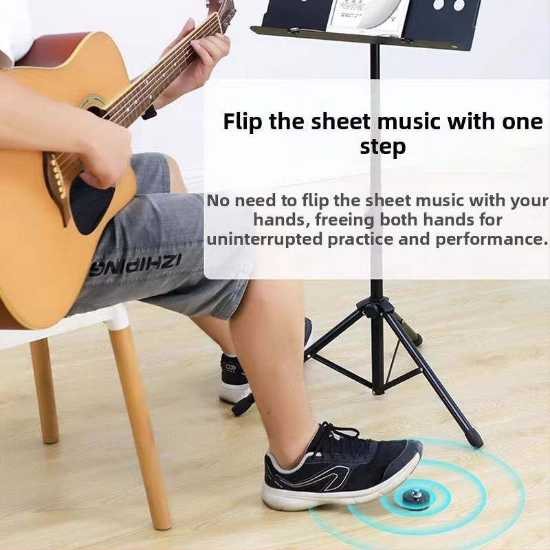 Bezdrôtový pedál na nohu pre otáčanie strán pre klavír a gitaru, Bluetooth, kompatibilný s iPad, jamjum, model Wireless Bluetooth Foot Pedal Tuner