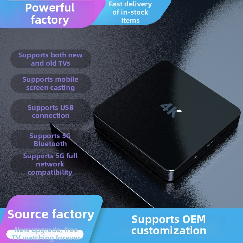 Android TV box s 8GB RAM, 4K výstup, 5G dvojpásmové Wi-Fi, USB rozhranie