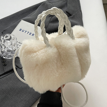 Torba za rame — pliš materijal, cilindrični oblik, magnetni zatvarač, podstava od poliestra, gradski jednostavan stil