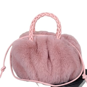 Torba za rame — pliš materijal, cilindrični oblik, magnetni zatvarač, podstava od poliestra, gradski jednostavan stil