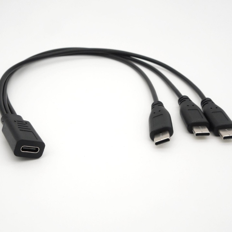 Type-C ženski na tri Type-C muški adapter kabel, bakreno jezgro, sučelje Ostalo, brzina prijenosa Ostalo