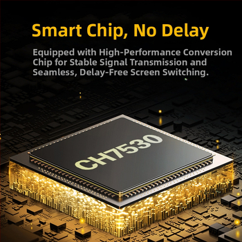 DP na HDMI konvertor kábel, CH7530, DP rozhranie, 5Gbps, dĺžka 15 cm, model CV-D-11/12/19