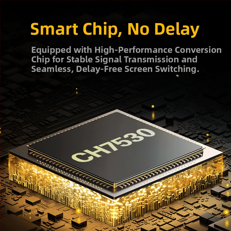 DP na HDMI konvertor kábel, CH7530, DP rozhranie, 5Gbps, dĺžka 15 cm, model CV-D-11/12/19