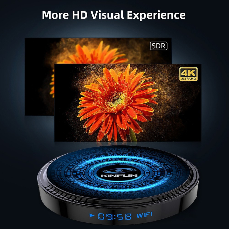Kinfun Android TV Box W2 – 4K izlaz, 4GB RAM, 8GB skladištenja, HDMI sučelje, Android operativni sustav