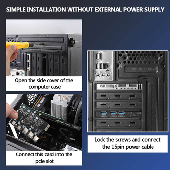 Adapter kartica s VL813-Q7 USB-PCI mostom, brzina 5 Gbps, uključuje 1 adapter i 1 disk