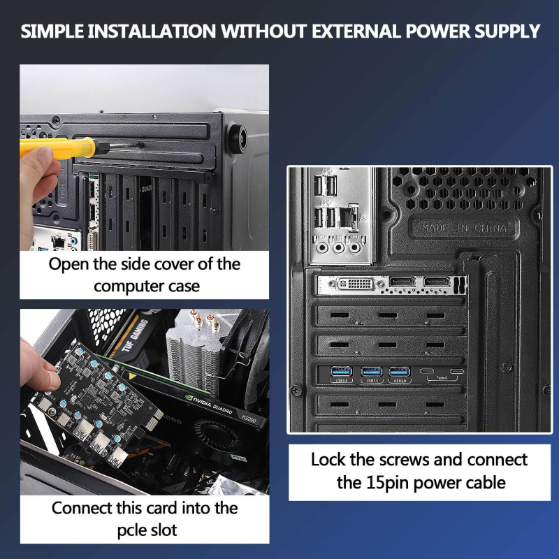 Adapter kartica s VL813-Q7 USB-PCI mostom, brzina 5 Gbps, uključuje 1 adapter i 1 disk