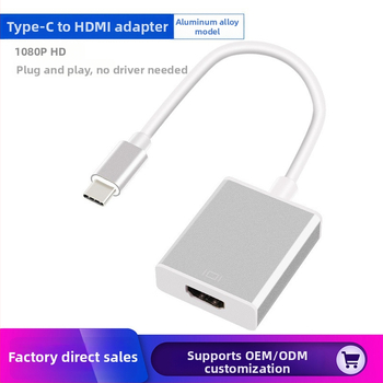 Adaptér Type-C na HDMI, USB 3.1, hliníkové puzdro, HDMI rozhranie, meďové jadro, čip 1