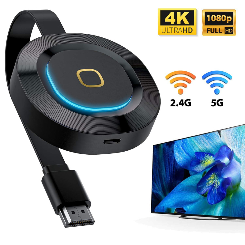 Dongle wireless pentru mirroring ecran E801, ieșire HDMI, 1080p, procesor RK3036, 128MB RAM, Wi‑Fi dual-band