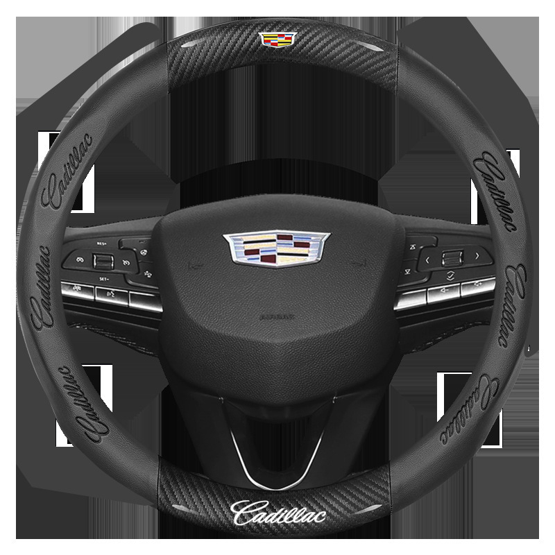 Sportska navlaka za volan od velura za Cadillac CT5, CT4, XT5, XT4 i XTS – univerzalna veličina, promjer 38 cm, otisak uzorka, mogućnost prilagodbe