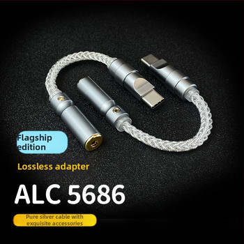 Type-C na 2,5/3,5/4,4 mm audio DAC adapter s Ruiyun ALC5686 čipom, patch kabel, OEM