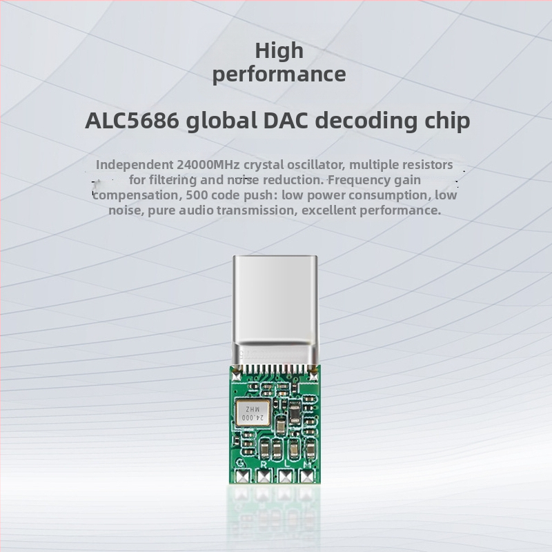 Type-C na 2,5/3,5/4,4 mm audio DAC adapter s Ruiyun ALC5686 čipom, patch kabel, OEM