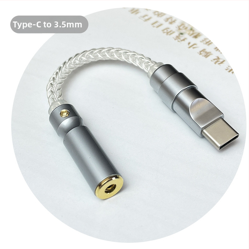 Type-C na 2,5/3,5/4,4 mm audio DAC adapter s Ruiyun ALC5686 čipom, patch kabel, OEM
