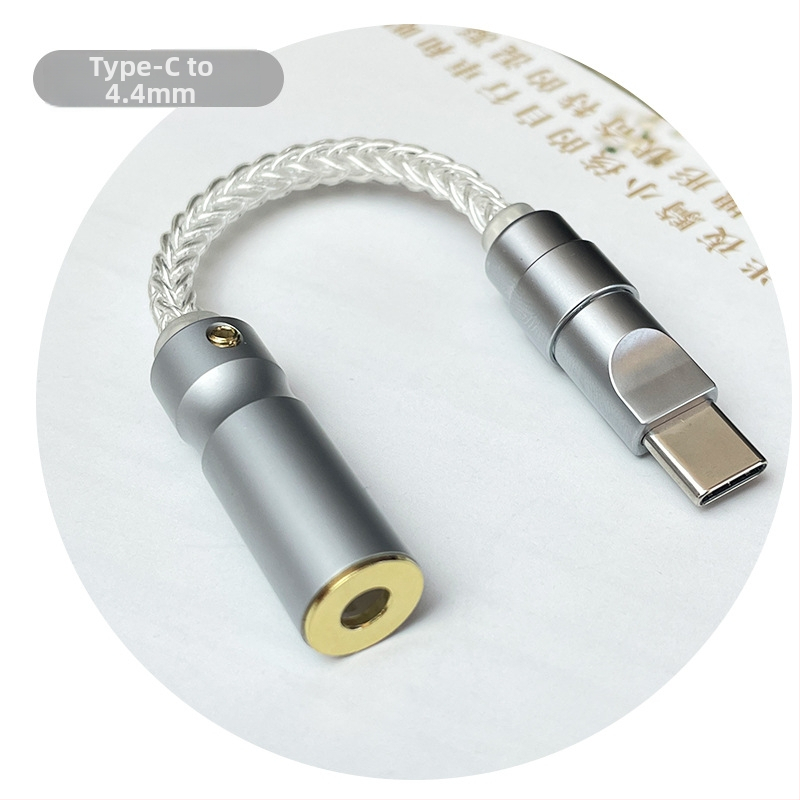 Type-C na 2,5/3,5/4,4 mm audio DAC adapter s Ruiyun ALC5686 čipom, patch kabel, OEM