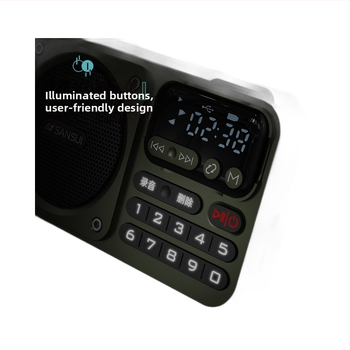 Sansui F22 Bluetooth skaļrunis ar FM radio, pārnēsājams daudzfunkcionāls ar USB/SD kartes ierakstu un digitālo displeju