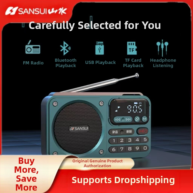 Sansui F22 Bluetooth skaļrunis ar FM radio, pārnēsājams daudzfunkcionāls ar USB/SD kartes ierakstu un digitālo displeju