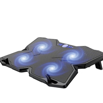 Ноутбук охладител F4 с 4 тихи вентилатора, метална мрежа, тегло 0,74 кг