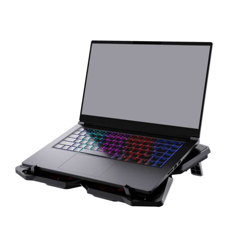 Ноутбук охладител F4 с 4 тихи вентилатора, метална мрежа, тегло 0,74 кг