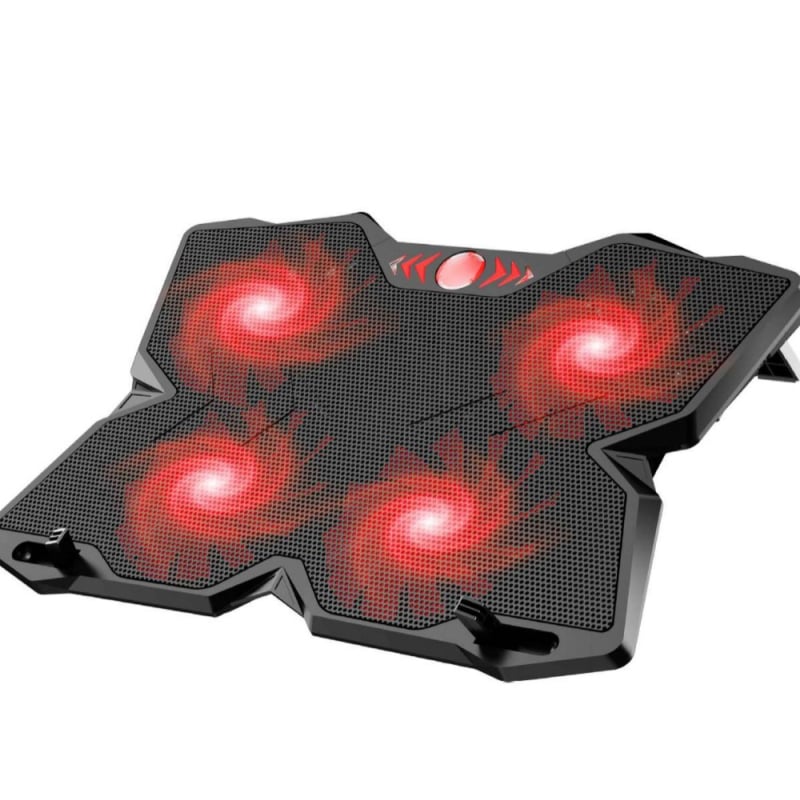 Ноутбук охладител F4 с 4 тихи вентилатора, метална мрежа, тегло 0,74 кг