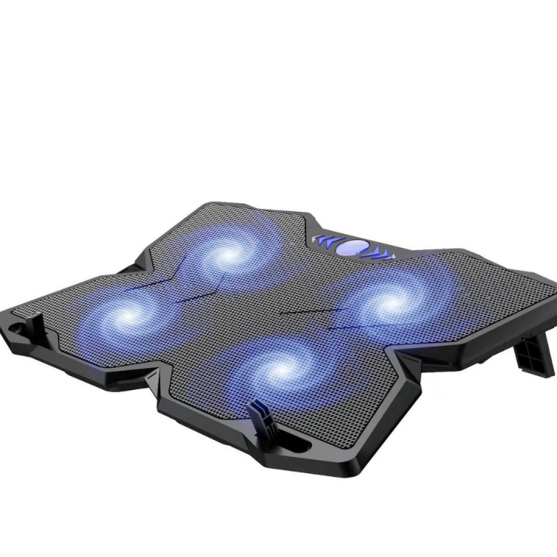 Ноутбук охладител F4 с 4 тихи вентилатора, метална мрежа, тегло 0,74 кг