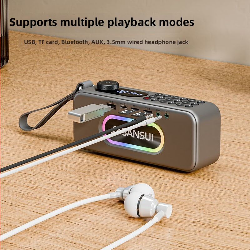 Landscape F60 portatīvā Bluetooth radio ar USB interfeisu, digitālo displeju, TF karte, ierakstu, 8W