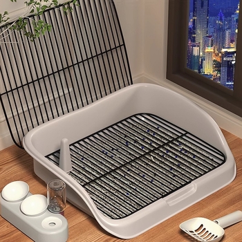 Toaletă pentru câini cu bazin de nisip pentru curățarea fecalelor — pentru câini mici și de talie medie, automată, anti-pas, bazin de urină cu punct fix, material PP, brand Dry Rice Cat