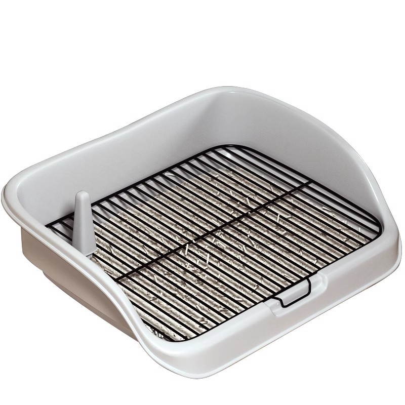 Toaletă pentru câini cu bazin de nisip pentru curățarea fecalelor — pentru câini mici și de talie medie, automată, anti-pas, bazin de urină cu punct fix, material PP, brand Dry Rice Cat