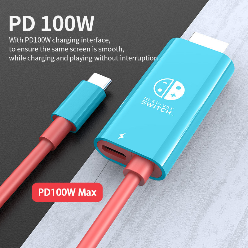Cablu adaptor Type-C la HDMI pentru Nintendo Switch și monitor Huawei 4K, 2 m, 4K30Hz