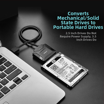 Kábel adaptér SATA na USB, rozhranie USB 2.0, rýchlosť prenosu 3.0, jednopólový konektor, model 20231