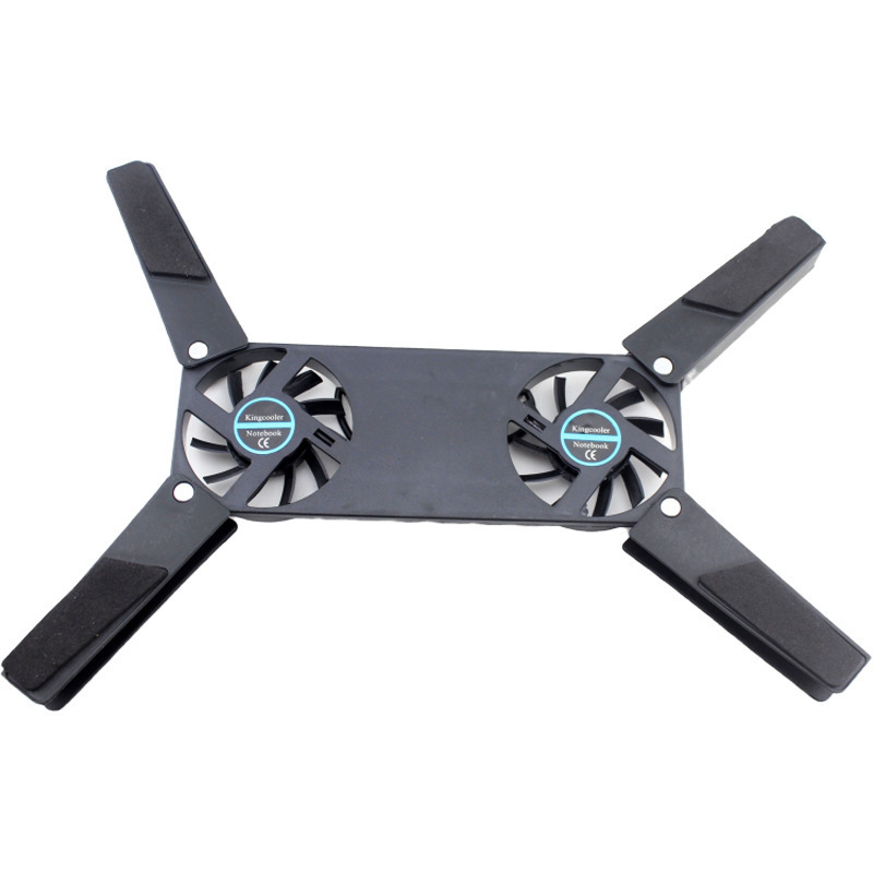 Подложка за охлаждане на лаптоп с два вентилатора, сгъваема и преносима, въздушно охлаждане