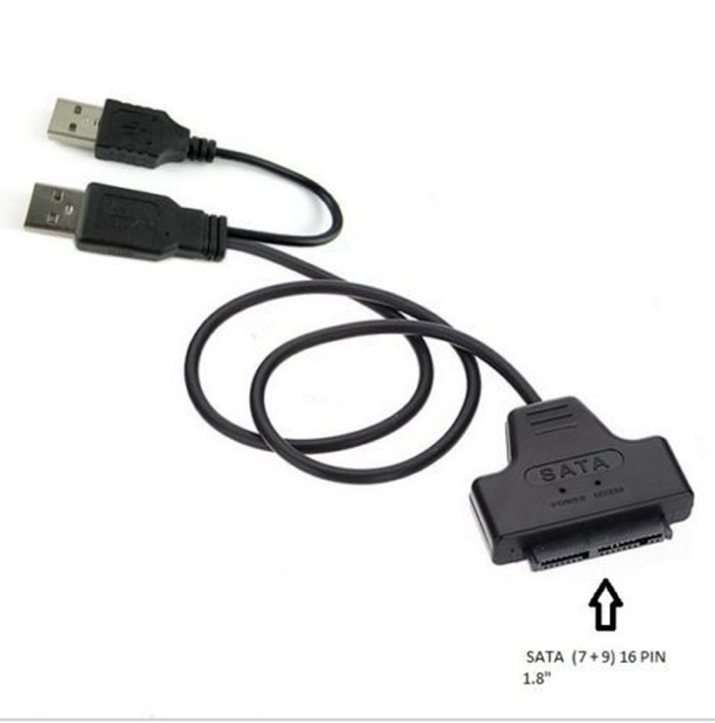 MSATA/SSD uz USB adaptera karte, USB 2.0, Čips 301, Līnijas garums 0.43