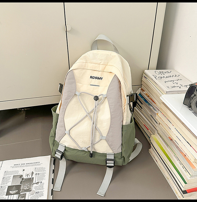 Unisex ruksak za planinarenje od najlona, vodootporan, zakrivljene naramenice, kompatibilan s 10-inčnim prijenosnim računalom, podstava od najlona, opušten stil putovanja, izlazak u jesen 2025.