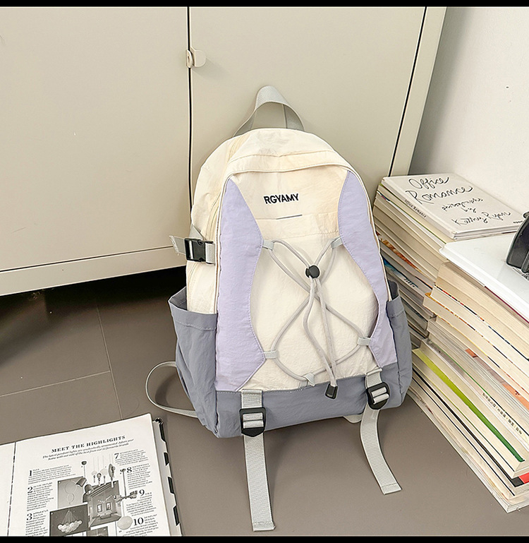 Unisex ruksak za planinarenje od najlona, vodootporan, zakrivljene naramenice, kompatibilan s 10-inčnim prijenosnim računalom, podstava od najlona, opušten stil putovanja, izlazak u jesen 2025.