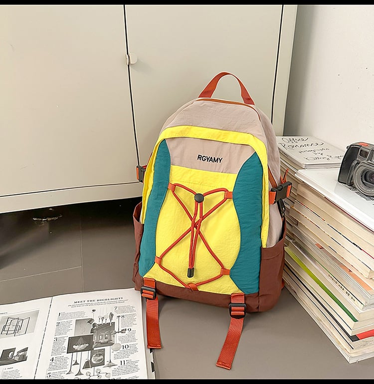 Unisex ruksak za planinarenje od najlona, vodootporan, zakrivljene naramenice, kompatibilan s 10-inčnim prijenosnim računalom, podstava od najlona, opušten stil putovanja, izlazak u jesen 2025.