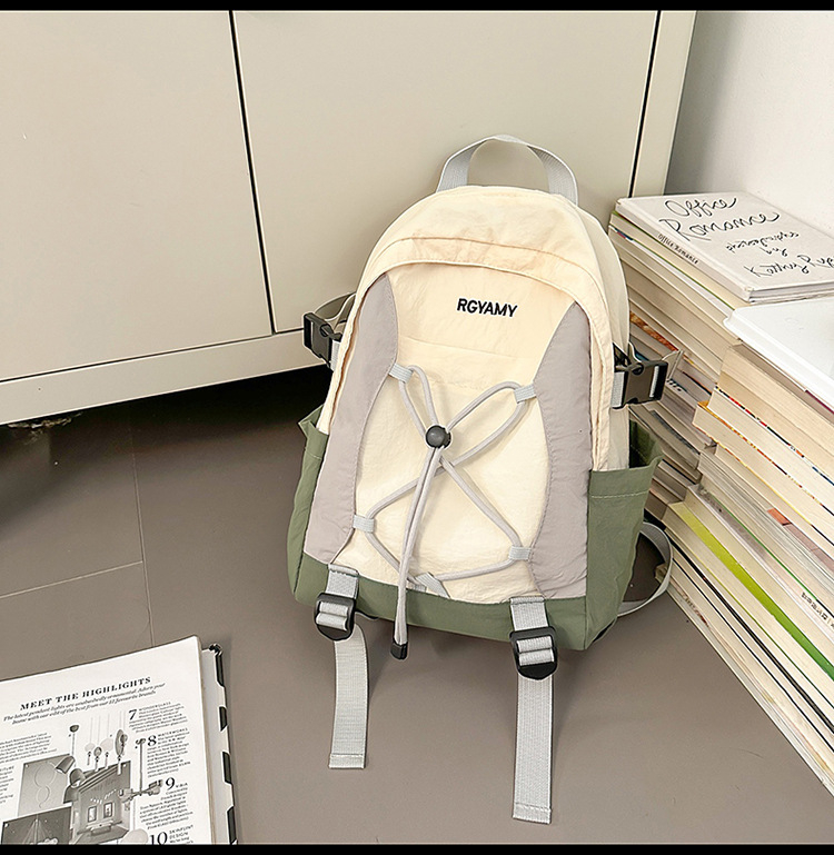 Unisex ruksak za planinarenje od najlona, vodootporan, zakrivljene naramenice, kompatibilan s 10-inčnim prijenosnim računalom, podstava od najlona, opušten stil putovanja, izlazak u jesen 2025.