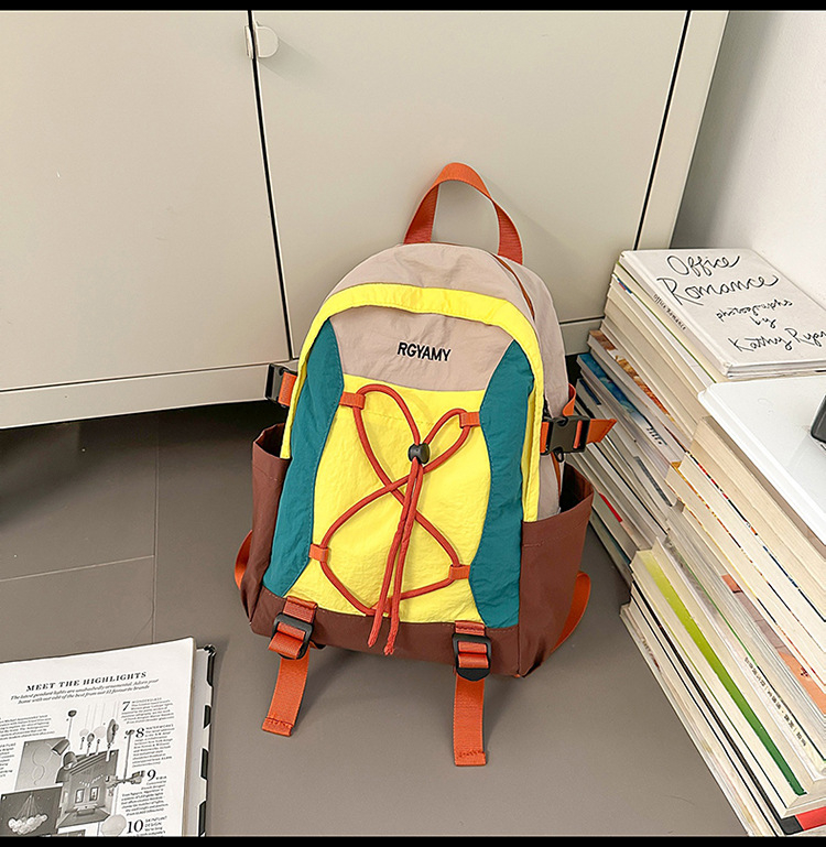 Unisex ruksak za planinarenje od najlona, vodootporan, zakrivljene naramenice, kompatibilan s 10-inčnim prijenosnim računalom, podstava od najlona, opušten stil putovanja, izlazak u jesen 2025.