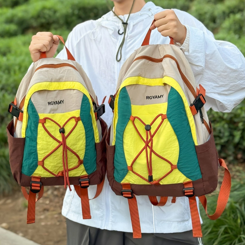Unisex ruksak za planinarenje od najlona, vodootporan, zakrivljene naramenice, kompatibilan s 10-inčnim prijenosnim računalom, podstava od najlona, opušten stil putovanja, izlazak u jesen 2025.