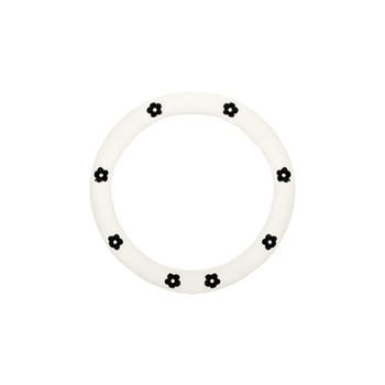 Acoperire volan auto din pluș, iarnă, model Camelia, potrivire universală, diametru 38 cm