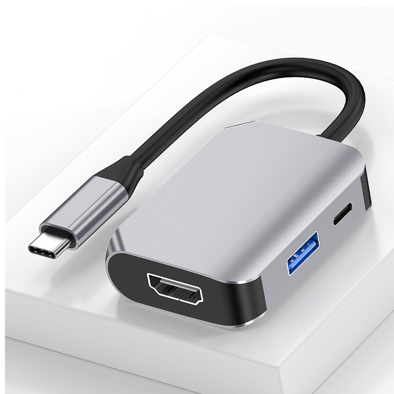 Cablu adaptor Type-C cu hub HDMI de 4 porturi, nucleu din cupru, viteză de transfer 500