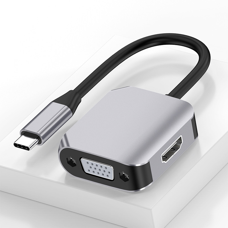 Cablu adaptor Type-C cu hub HDMI de 4 porturi, nucleu din cupru, viteză de transfer 500