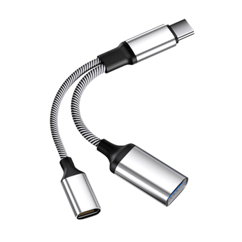 Type-C docking hub 1-to-2 adaptor, USB proširenje, USB 2.0, bakreno jezgro