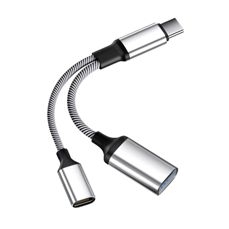 Type-C docking hub 1-to-2 adaptor, USB proširenje, USB 2.0, bakreno jezgro