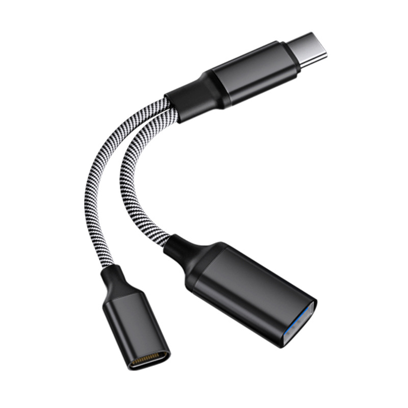 Type-C docking hub 1-to-2 adaptor, USB proširenje, USB 2.0, bakreno jezgro