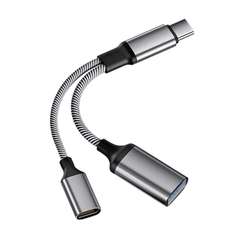 Type-C docking hub 1-to-2 adaptor, USB proširenje, USB 2.0, bakreno jezgro