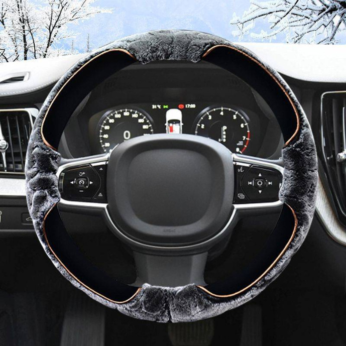 Pokrov volana - zimski pliš, otisak uzorak, univerzalna prilagodba, kompatibilno s Volvo XC60/S90/XC40/S60L/V40S80L